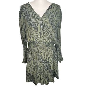 RAILS Women’s Olive And Black Mixed Animal Print Dress Size Extra Large